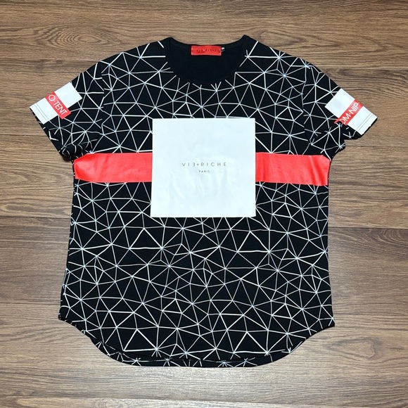 🔥🔥🔥Black and Red Geometric Men's Tee Size: XXL🔥🔥🔥 - Picture 1 of 8